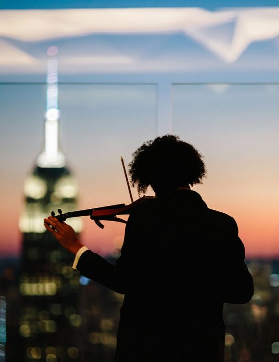 electric violin at the Rainbow Room, Sunset, planning by In Any Event NY